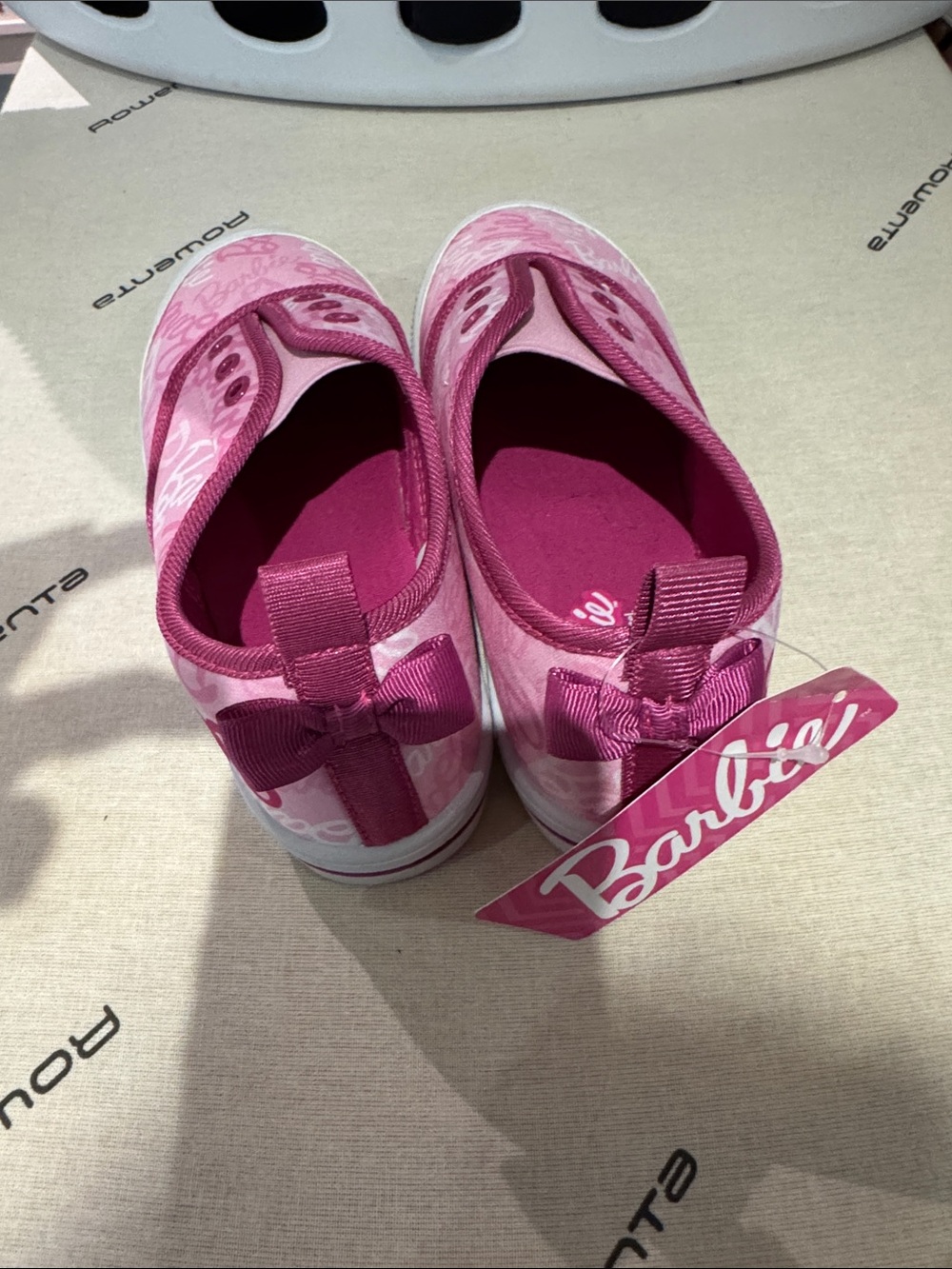 Barbie Pink Script Slip-On Kids Sneakers - Picture 3 of 3